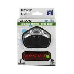 Kit de luz delantera y trasera recargable para bicicleta / qx-t0205 / hl-sen9604