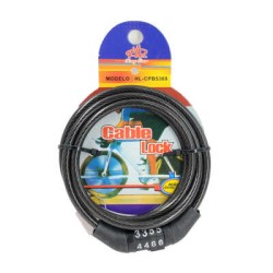 Candado numérico con combinación de 4 dígitos para bicicleta, variedad de colores / cable look / hl-cpb5369