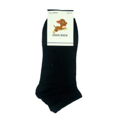 Par calcetines cortos de poliéster lisos color negro o blanco, variedad de tallas / coco sock
