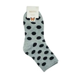 Par calcetines largos de poliéster con diseño estampado círculos talla 35-38, variedad de colores / motyi