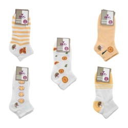 Par de calcetines tobilleros bbs con diseño de frutas para dama, variedad de modelos / dw8701
