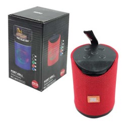 Mini bocina cilíndrica bluetooth con luces rgb y soporte para celular, 11cm, variedad de colores / bc079