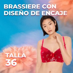 Brasier con diseño de flores y encaje con tirantes ajustables, variedad de colores y tallas / rop.43