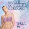 Brasier con diseño de encaje floral y tirantes ajustables, variedad de colores y tallas / rop.39