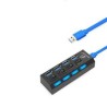 Hub Usb 3.0 4 Puertos Con Switch Led Laptop Pc Mac