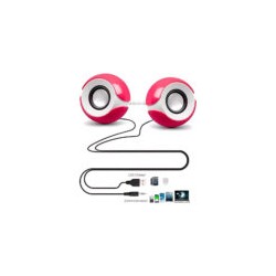Par de mini bocinas redondas con cable de entrada auxiliar y usb para computadora, variedad de colores / mini digital speaker