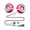 Par de mini bocinas redondas con cable de entrada auxiliar y usb para computadora, variedad de colores / mini digital speaker