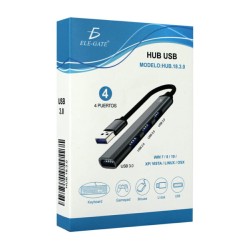 Hub cuatro puertos con entrada usb, 3 puertos usb 2.0 y 1 puerto usb 3.0