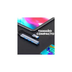 Hub cuatro puertos con entrada usb, 3 puertos usb 2.0 y 1 puerto usb 3.0