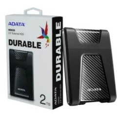 Unidad de disco duro externo 2.5 hdd adata color negro versión hd650 durable uso rudo con puerto usb 3.1 y capacidad de 2tb / hd