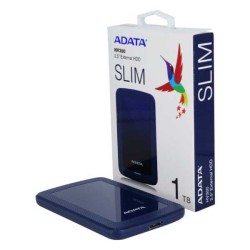Unidad de disco duro externo 2.5 hdd adata color azul versión slim hv300 con puerto usb 3.1 y capacidad de 1tb / hv300-cbl