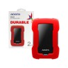 Unidad de disco duro externo 2.5 hdd adata color rojo negro versión hd330 durable uso rudo con puerto usb 3.1 y capacidad de 2tb