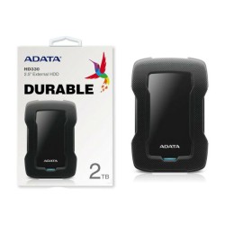 Unidad de disco duro externo 2.5 hdd adata color negro versión hd330 durable uso rudo con puerto usb 3.2 y capacidad de 2tb