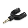 Divisor de audio estéreo 3.5mm, con dos salidas de auxiliar para audio y micrófono / zjt.42