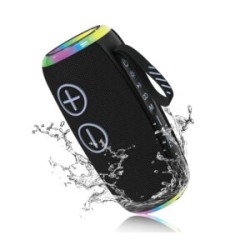 Bocina altavoz bluetooth moreka+ ipx6 con luz rgb y correa, variedad de diseños / a20