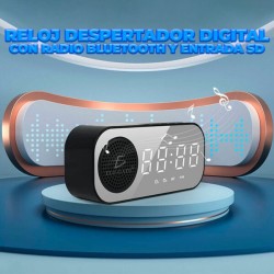 Reloj despertador bocina bluetooth ele-gate con ranura para micro sd, variedad de colores / bc.27