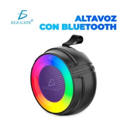 Bocina bluetooth redonda con luz led rgb y correa / bc.ls.1017