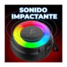 Bocina bluetooth redonda con luz led rgb y correa / bc.ls.1017