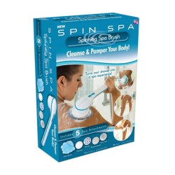 Cepillo masajeador de ducha eléctrico con 5 cabezales intercambiables / spinning spa brush