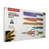 Juego de 4 cuchillos everywealth, evcrierh, evdrtverh, forging family o dvcretirh color pastel con tijeras y pelador / er-0278 /