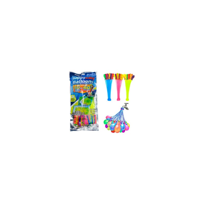 Blíster con 3 juegos de 37 globos para rellenar de agua, variedad de colores / sq-111 / wt1187 / af0228 / lf-sq9450 / f205-a035 
