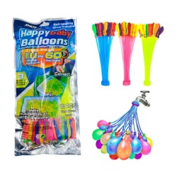 Blíster con 3 juegos de 37 globos para rellenar de agua, variedad de colores / sq-111 / wt1187 / af0228 / lf-sq9450 / f205-a035 